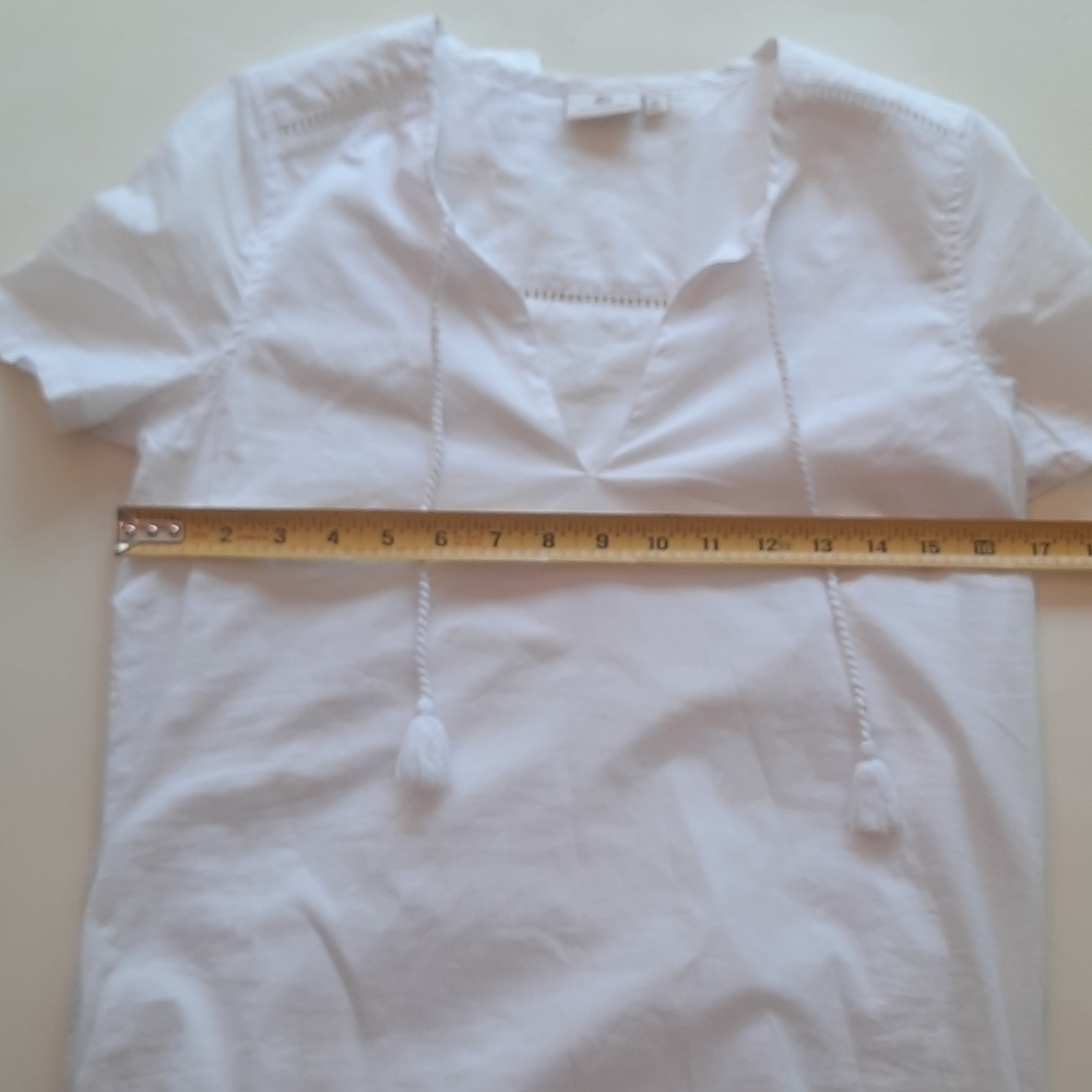 AG Adriano Goldschmied Poppy Tee Dress True White V Neck - Picture 12 of 13